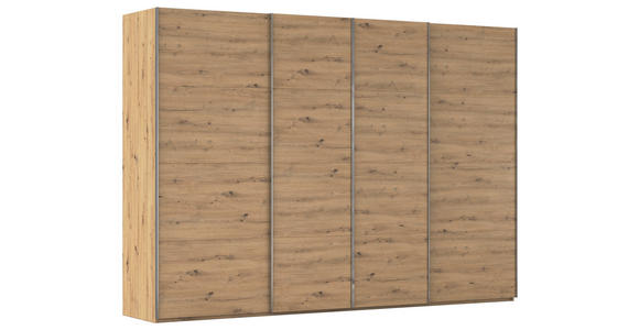 SCHWEBETÜRENSCHRANK  in Eiche Artisan  - Chromfarben/Eiche Artisan, Design, Holzwerkstoff/Metall (316/235/68cm) - Novel