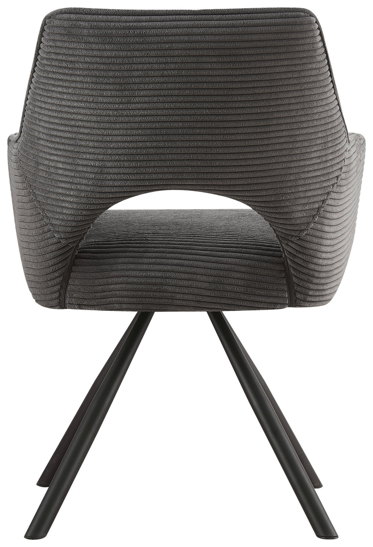 ARMLEHNSTUHL  in Eisen Cord  - Dunkelgrau/Schwarz, Design, Textil/Metall (60/85/63cm) - Hom`in