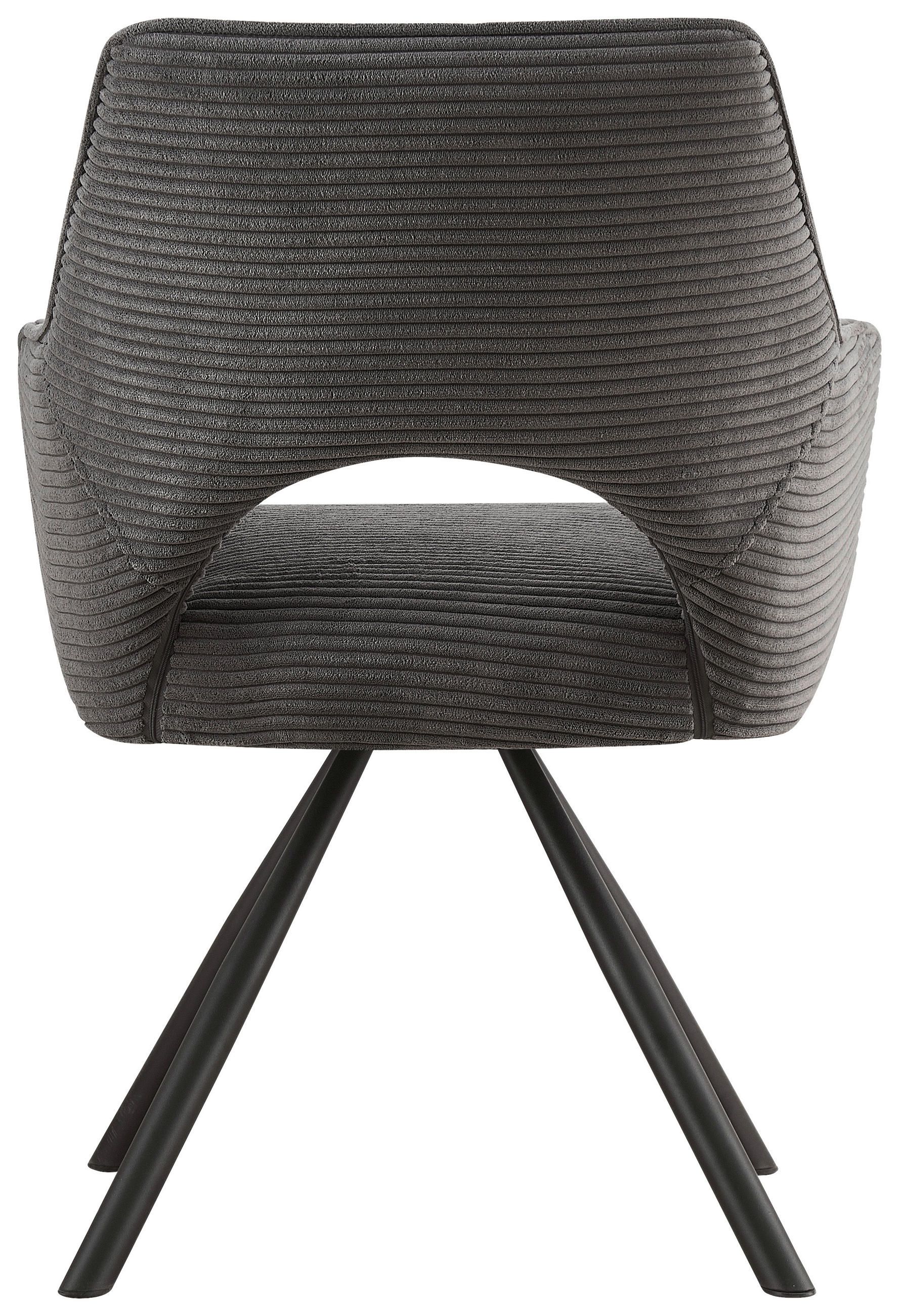 Thumbnail - Hom`in Armlehnstuhl, Schwarz, Dunkelgrau, Metall, Textil, Drehkreuz, 60x85x63 cm, Stoffauswahl, inklusive Armlehnen, Sit...