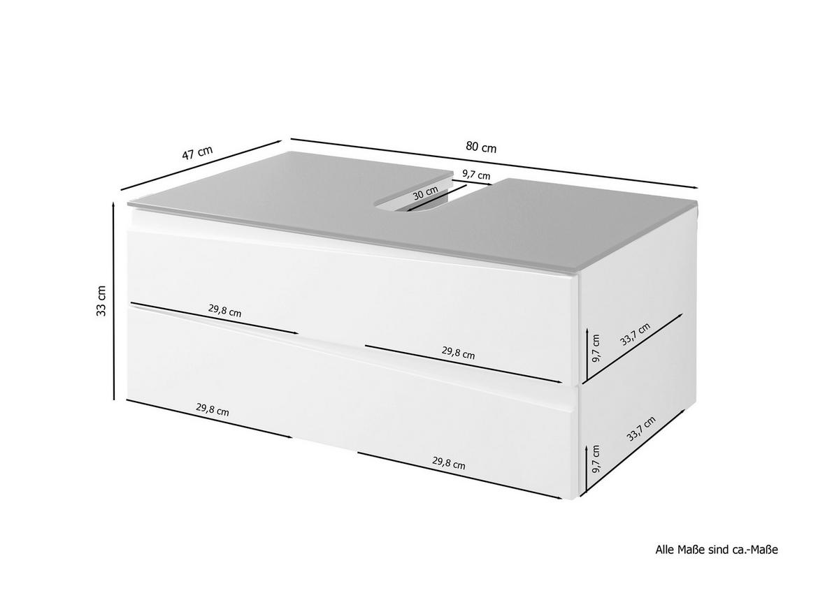 WASCHBECKENUNTERSCHRANK 80/33/47 cm  - Anthrazit/Eiche Artisan, LIFESTYLE, Holzwerkstoff (80/33/47cm) - MID.YOU