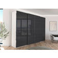 SCHWEBETÜRENSCHRANK 316/235/68 cm 4-türig Grau, Weiß  - Chromfarben/Weiß, Design, Glas/Holzwerkstoff (316/235/68cm) - Novel