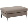 HOCKER AURORA Struktur Taupe  - Taupe/Schwarz, MODERN, Textil/Metall (100/43/69cm) - Trendmanufaktur