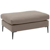 HOCKER in Textil Taupe  - Taupe/Schwarz, MODERN, Textil/Metall (100/43/69cm) - Trendmanufaktur