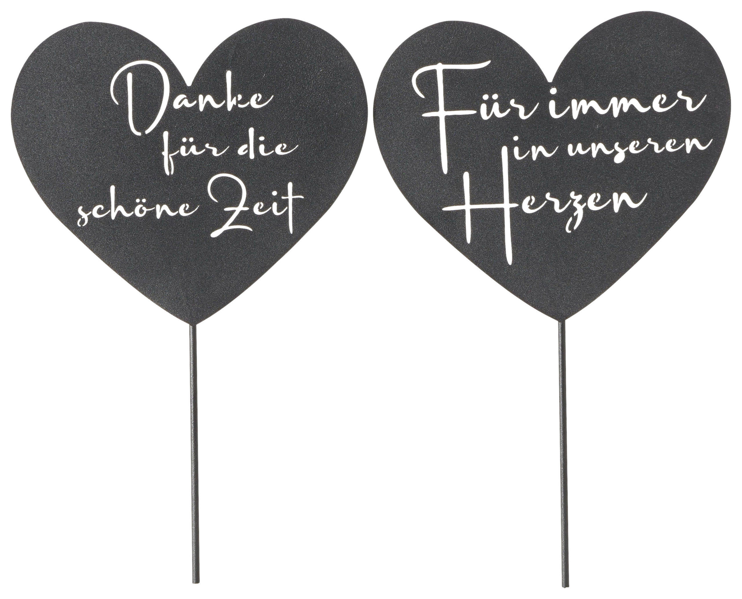 PFLANZENSTECKER - Schwarz, Basics, Metall (18/0,4/33,0cm)