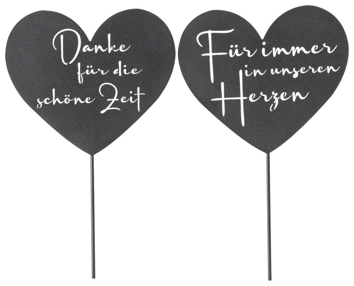 PFLANZENSTECKER - Schwarz, Basics, Metall (18/0,4/33,0cm)