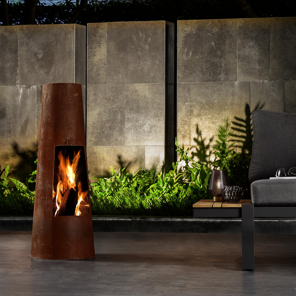 FEUERSTELLE  - Rostfarben, Trend, Metall (38/100cm)