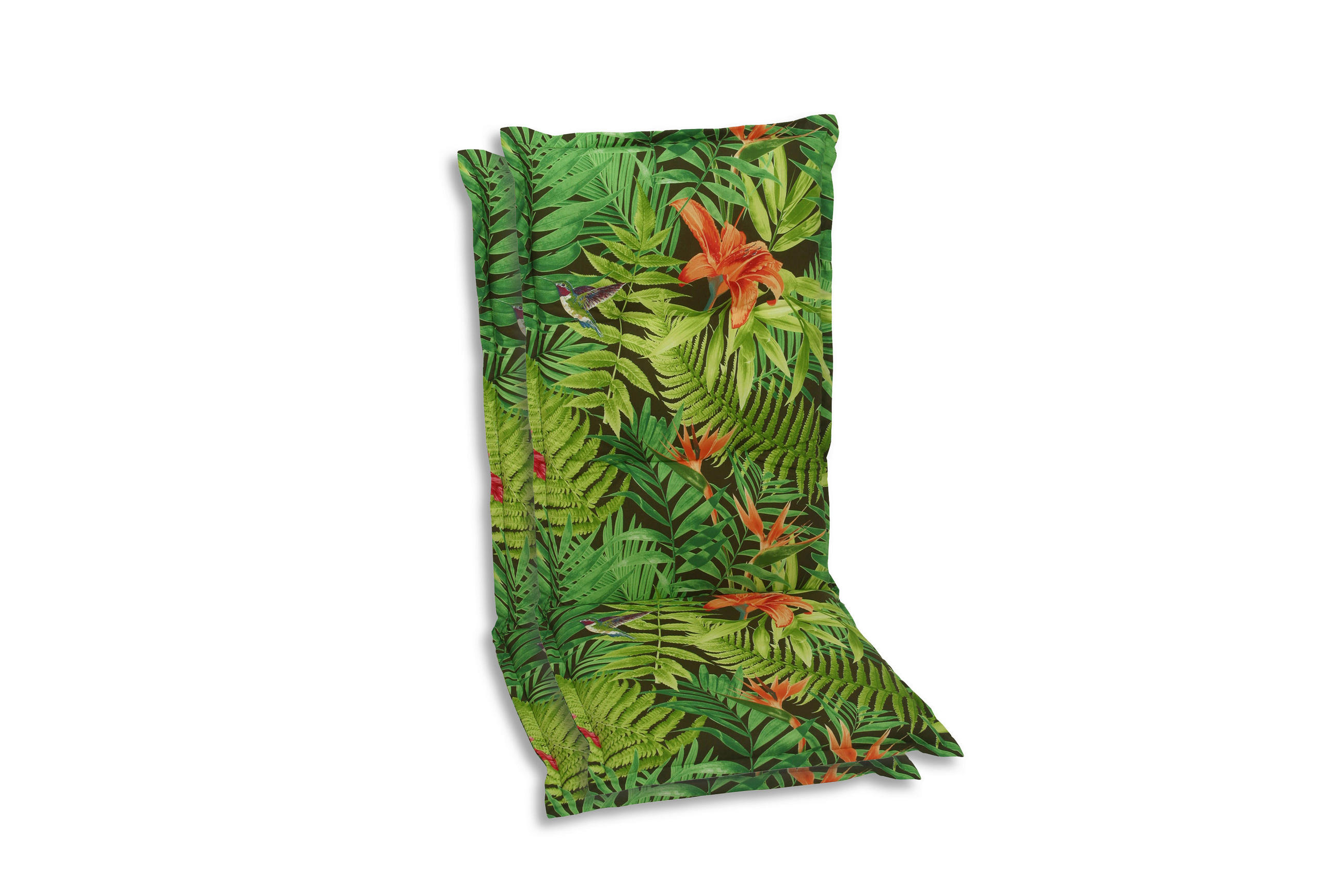 SESSELAUFLAGENSET Blätter  - Dunkelgrün/Hellgrün, Basics, Textil (50/7/120cm)