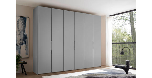 DREHTÜRENSCHRANK inkl. Zubehör 298/240/63 cm,  in Hellgrau, 6-türig  - Hellgrau/Alufarben, Design, Holzwerkstoff/Metall (298/240/63cm) - Dieter Knoll