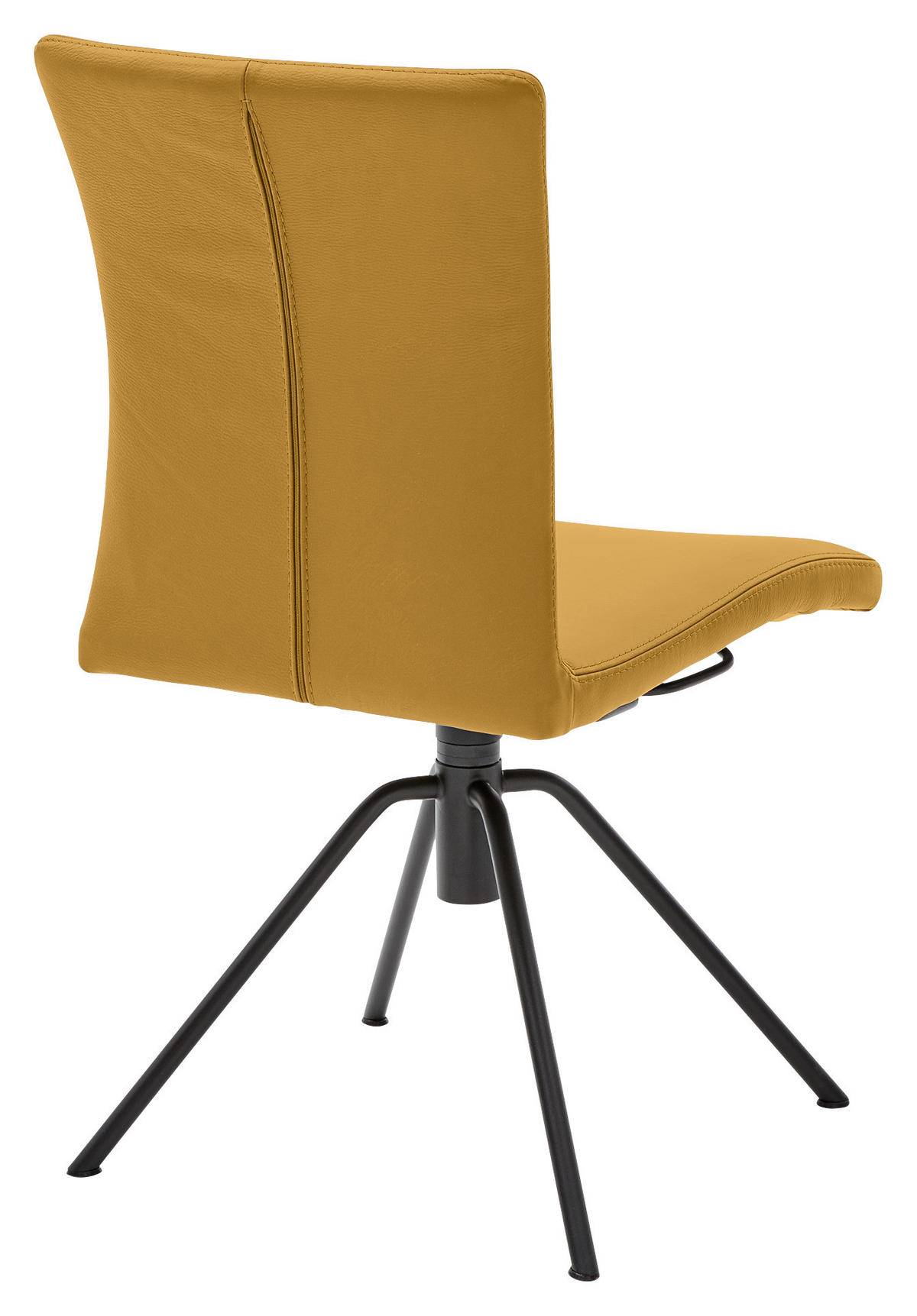 STUHL Echtleder Gelb  - Gelb/Schwarz, Design, Leder/Metall (52/91/58cm) - Musterring