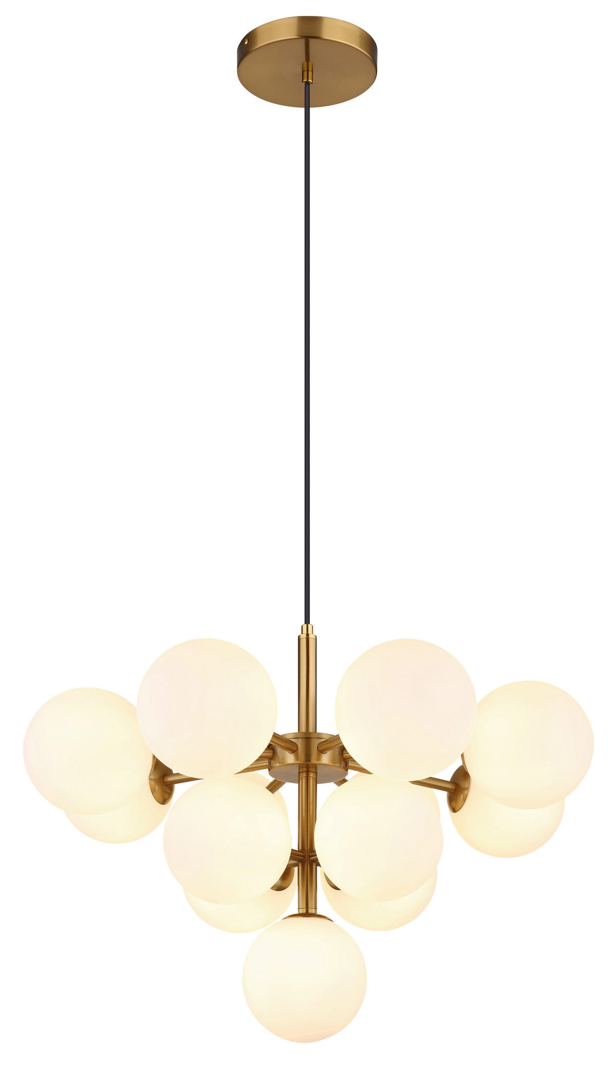 HÄNGELEUCHTE 56/120 cm   - Goldfarben, Design, Glas/Metall (56/120cm) - Globo