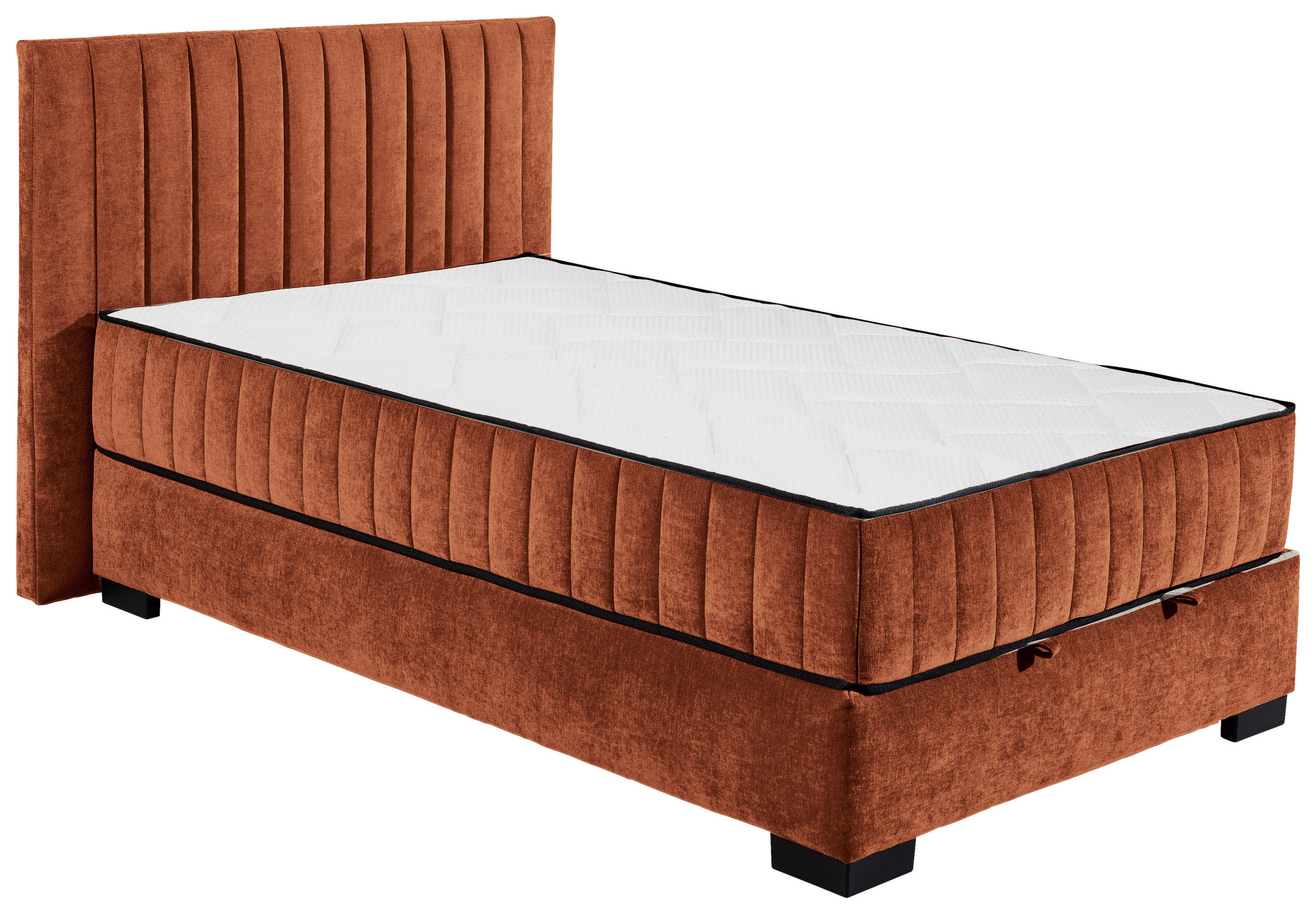 BOXBETT 120/200 cm  Cognac  - Cognac/Schwarz, Modern, Holzwerkstoff/Kunststoff (120/200cm) - MID.YOU