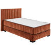 BOXBETT 120/200 cm,  in Cognac, Matratze, gepolstertes Kopfteil, Bettkasten, H3 + H4 = fest + sehr fest  - Cognac/Schwarz, MODERN, Holzwerkstoff/Kunststoff (120/200cm) - MID.YOU
