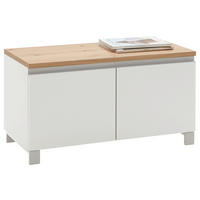 GARDEROBENBANK Dieter Knoll  in 84/45/40 cm  - Eichefarben/Silberfarben, Design, Holz/Holzwerkstoff (84/45/40cm) - Dieter Knoll