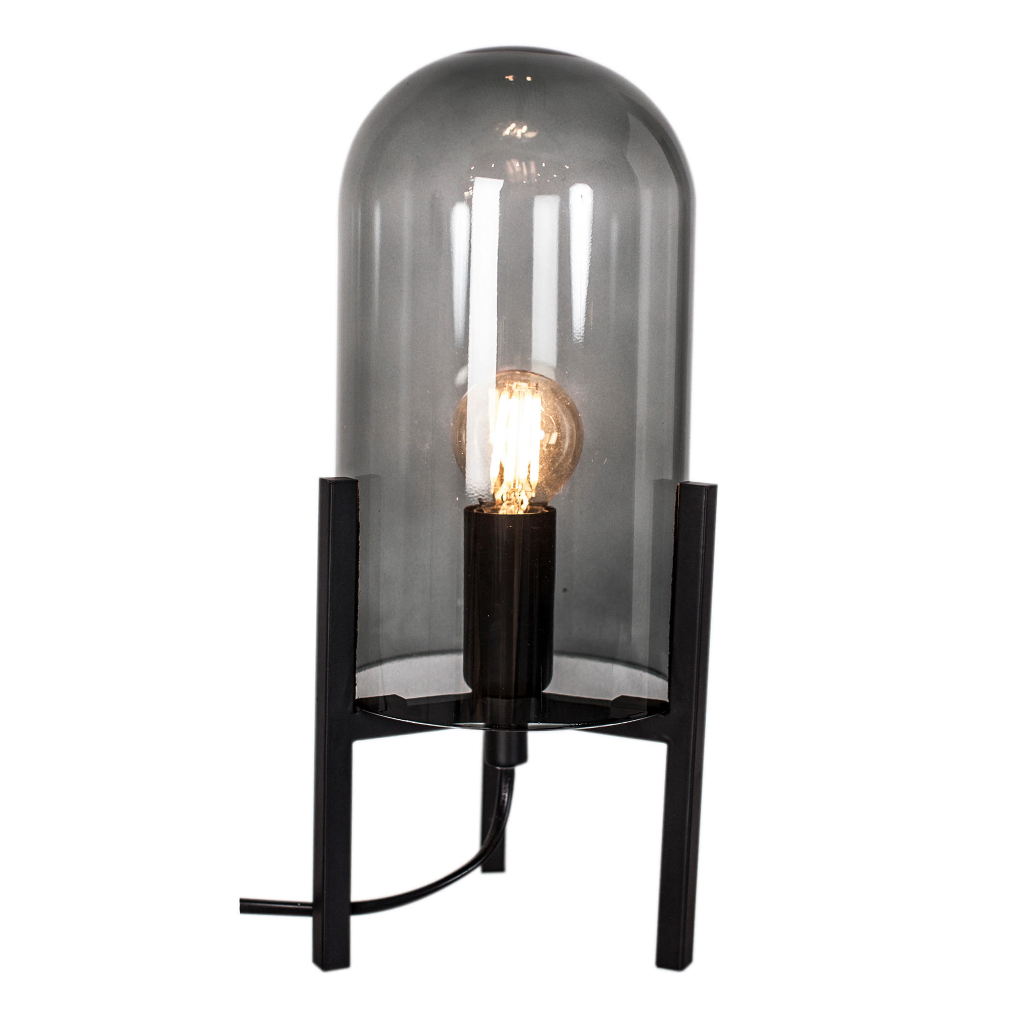 TISCHLEUCHTE Smokey 14/30 cm   - Schwarz/Grau, Design, Glas/Metall (14/30cm) - By Rydéns