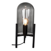 TISCHLEUCHTE Smokey 14/30 cm   - Schwarz/Grau, Design, Glas/Metall (14/30cm) - By Rydéns