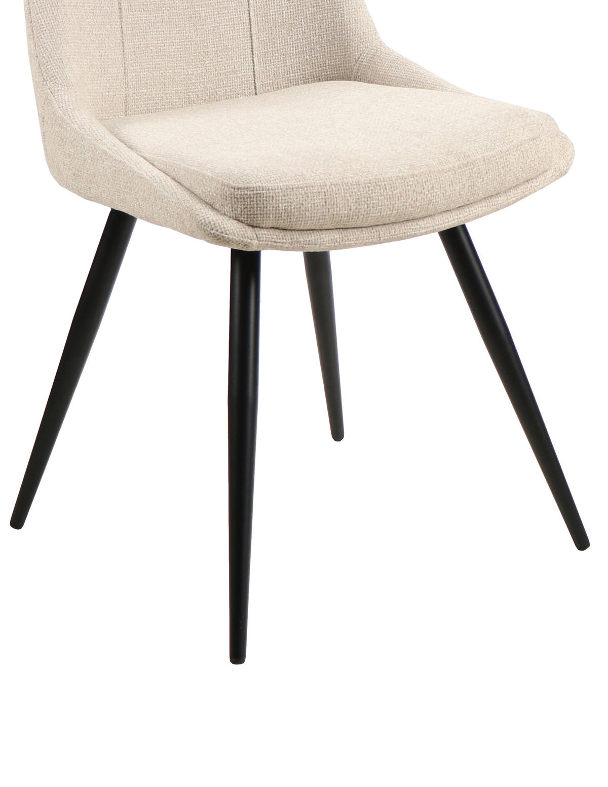 STUHL  in Eisen Leinenoptik Holz, Metall, Textil  - Beige/Schwarz, MODERN, Holz/Textil (49/88/59cm) - MID.YOU