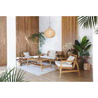 LOUNGEGARNITUR Teakholz Hartholz  - Beige/Naturfarben, Natur, Holz/Textil (138/73/71cm) - Ambia Garden