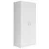 KLEIDERSCHRANK 91/197/54 cm,  in Weiß, 2-türig  - Silberfarben/Weiß, KONVENTIONELL, Holzwerkstoff/Kunststoff (91/197/54cm) - Boxxx