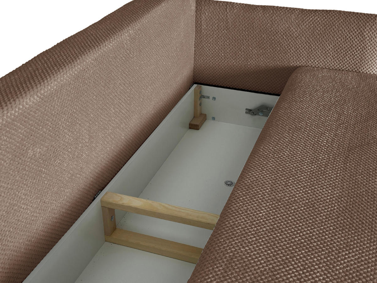 SCHLAFSOFA Webstoff Taupe  - Taupe/Schwarz, Design, Kunststoff/Textil (218/96/102cm) - MID.YOU