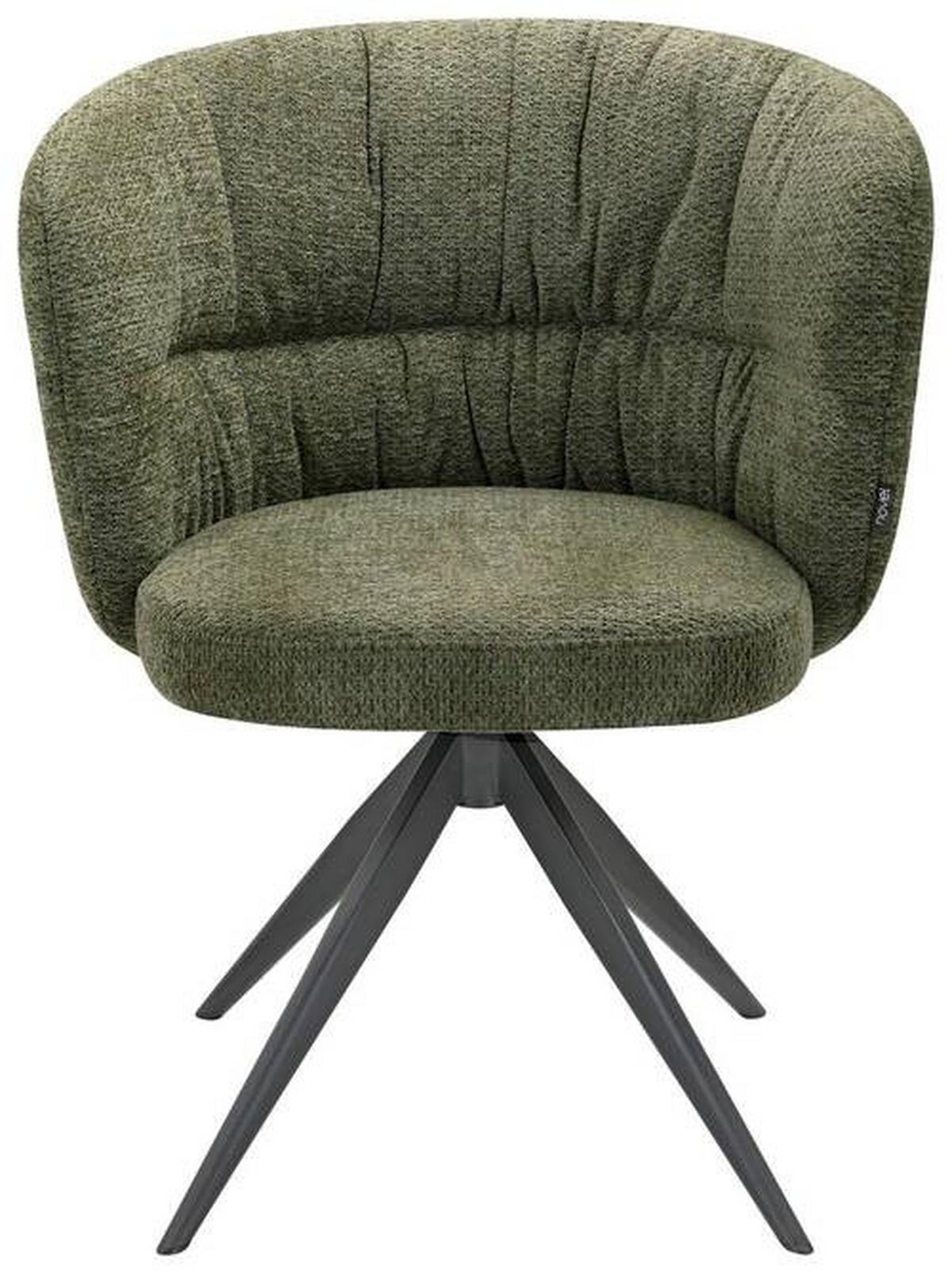 STOL MED ARMSTÖD järn chenille  - olivgrön/svart, Design, metall/textil (63,5/81,5/61cm) - Novel