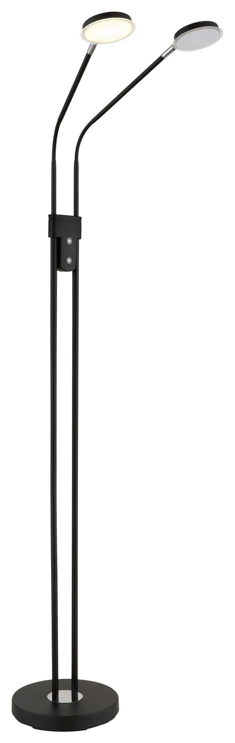 LED-STEHLEUCHTE Silvio 93/25 cm  - Schwarz/Weiß, Design, Kunststoff/Metall (93/25cm) - Globo