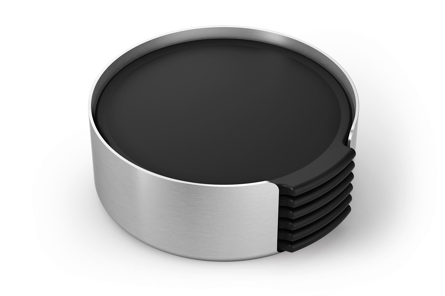 SET PODMETAČA ZA ČAŠU  - boje oplemenjenog čelika/crna, Basics, metal (9,4/3,7cm) - Zack