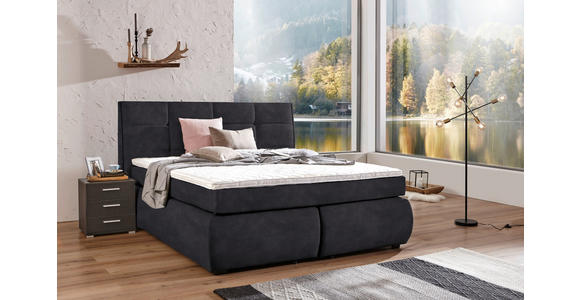 BOXSPRINGBETT 160/200 cm  in Schwarz  - Wengefarben/Schwarz, KONVENTIONELL, Holz/Textil (160/200cm) - Xora