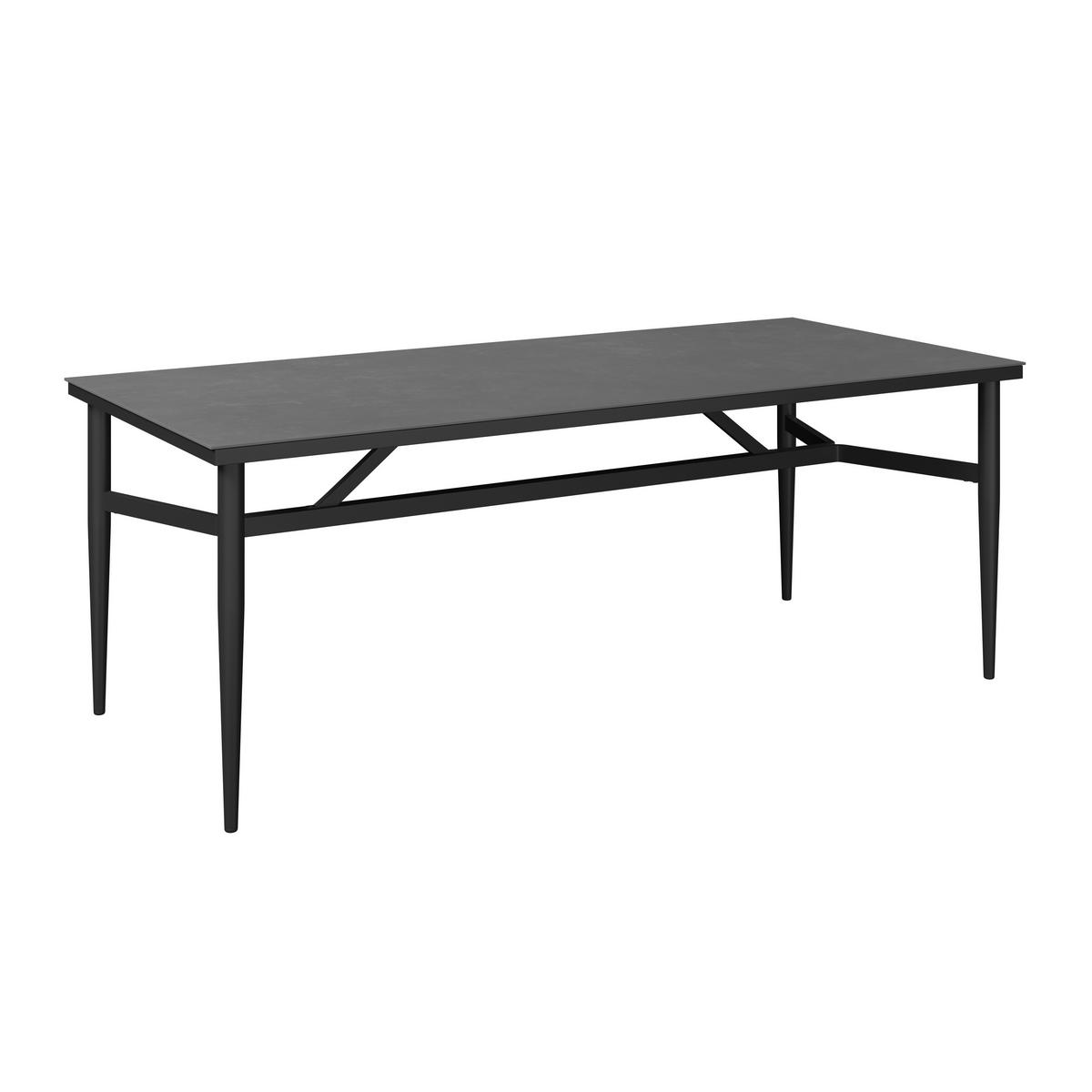 GARTENTISCH 200/73/90 cm Metall, Stein rechteckig  - Dunkelgrau/Anthrazit, MODERN, Stein/Metall (200/73/90cm) - Amatio