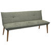 SITZBANK 179/86/65 cm Chenille Grün, Eichefarben Eiche massiv Holz  - Eichefarben/Eschefarben, KONVENTIONELL, Holz/Textil (179/86/65cm) - Valdera