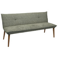 SITZBANK 179/86/65 cm Chenille Grün, Eichefarben Eiche massiv Holz  - Eichefarben/Eschefarben, KONVENTIONELL, Holz/Textil (179/86/65cm) - Valdera