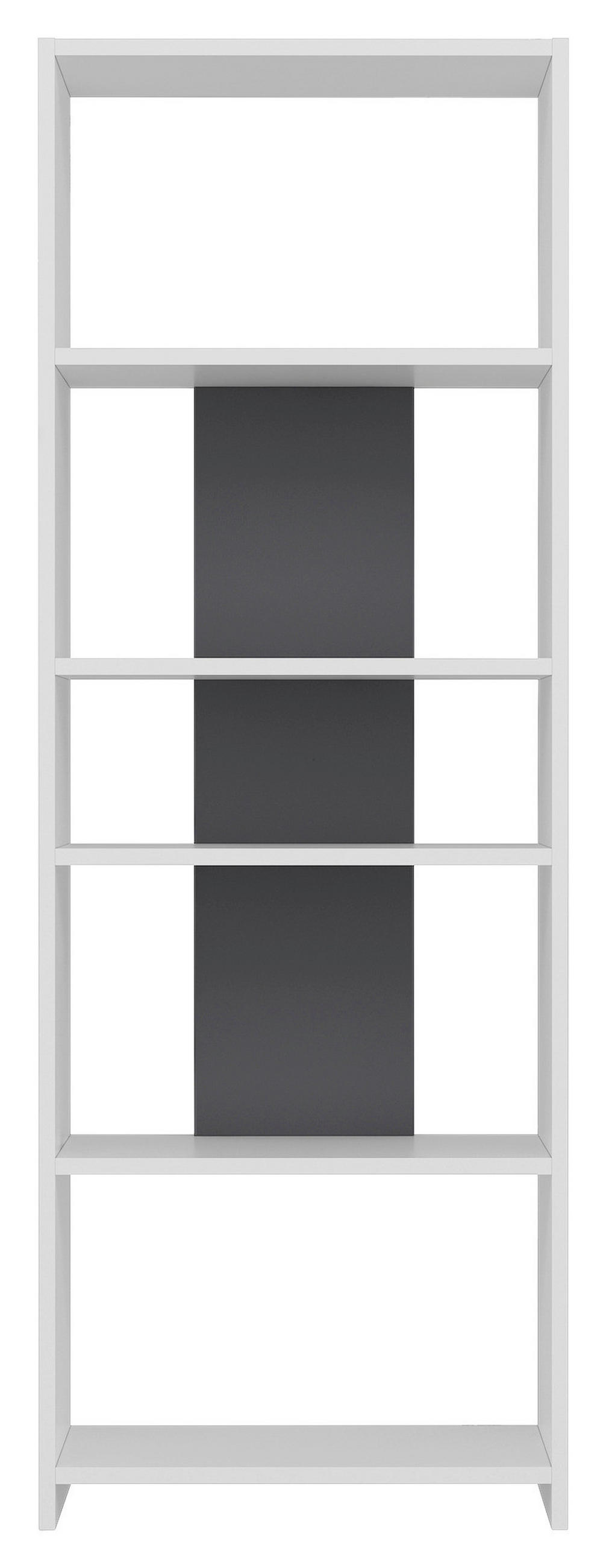 REGAL  56,9/160/25 cm Anthrazit, Weiss  - Weiss/Anthrazit, Design, Holzwerkstoff (56,9/160/25cm) - Livetastic