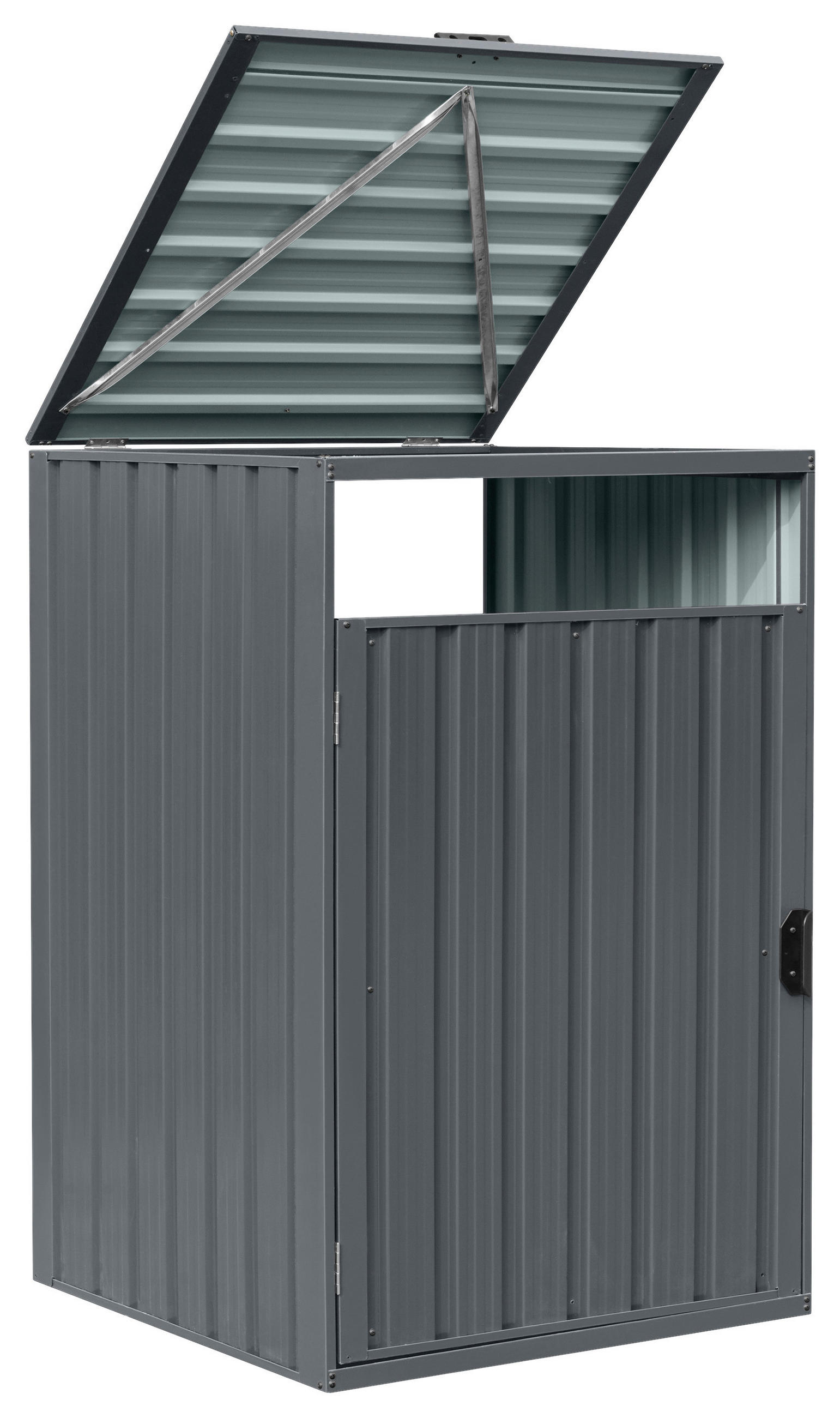 Thumbnail - Ambia Garden Mülltonnenbox, Anthrazit, Metall, 80x80x122 cm, CE, Aufbewahrung & Schutzhüllen