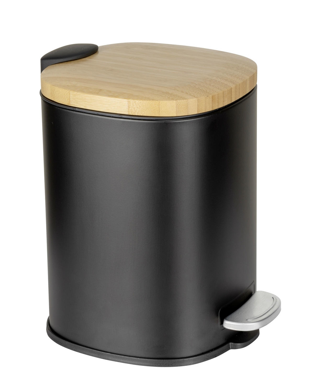 PEDÁLOS SZEMETES 3 l  - fekete, Basics, műanyag/fa (17/23,5/21cm) - Wenko