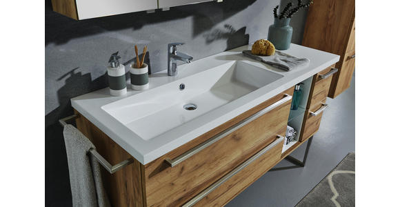 BADEZIMMER - Eichefarben/Weiß, Basics, Glas/Holzwerkstoff (145cm) - Dieter Knoll