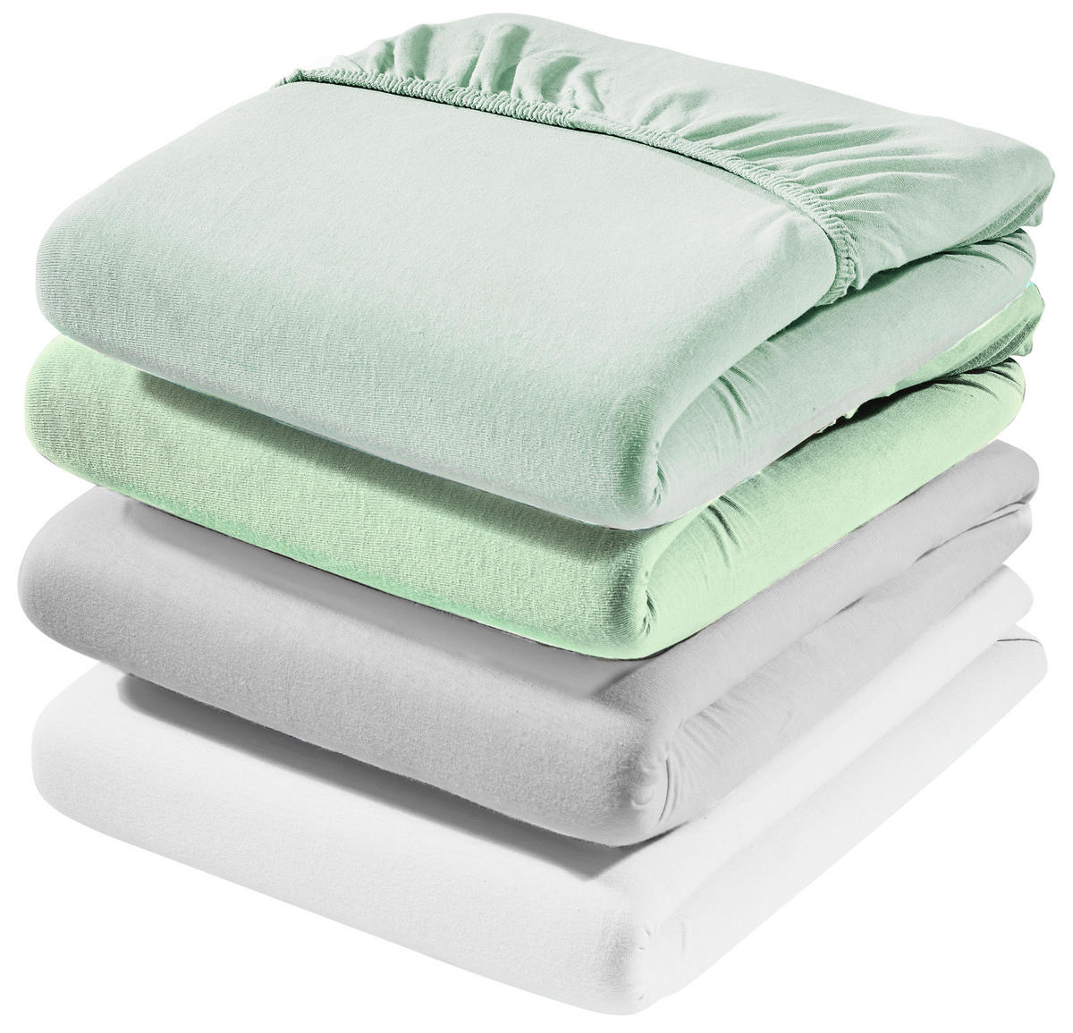 SPANNBETTTUCH FLORENZ Jersey  - Weiß, Basics, Textil (90-100/200-220cm) - Novel