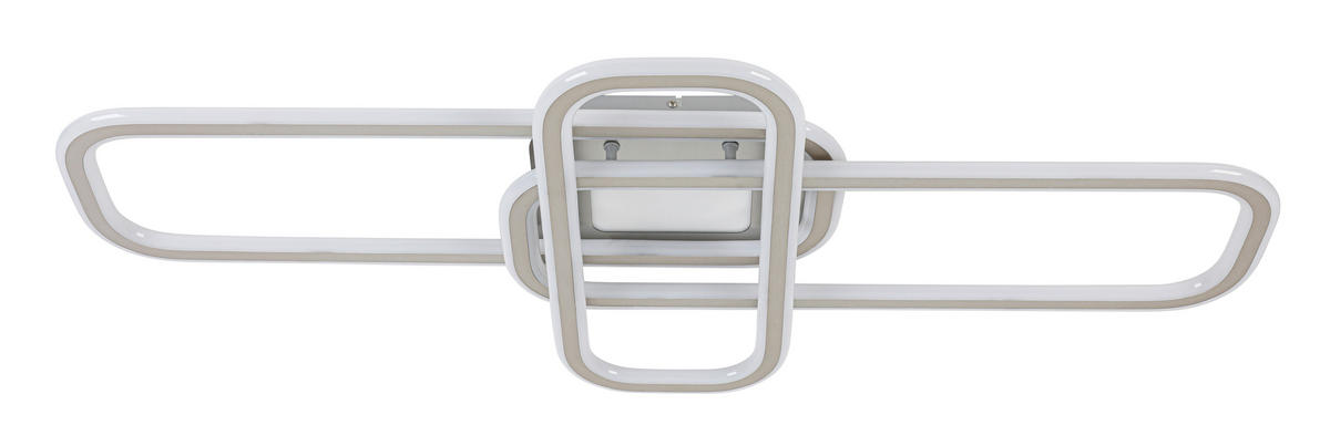 LED-DECKENLEUCHTE Etamin 103/46/11 cm   - Alufarben/Weiß, Design, Kunststoff/Metall (103/46/11cm) - Novel