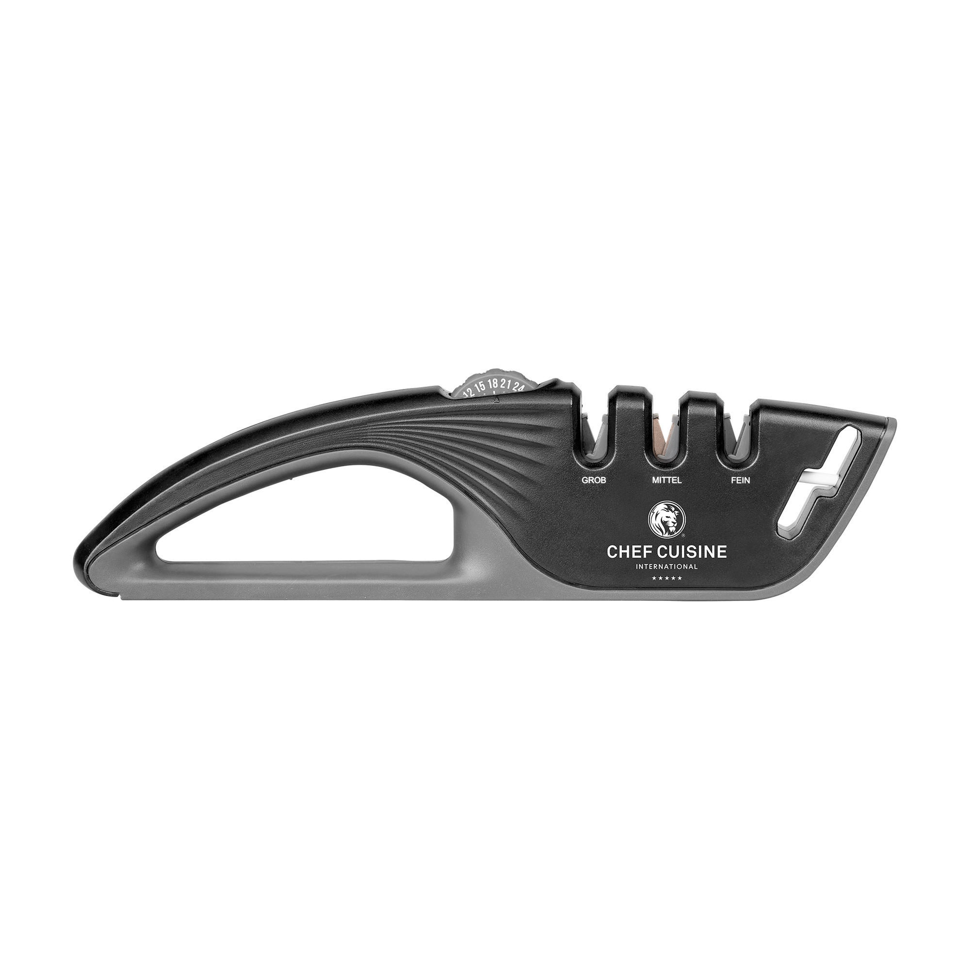 MESSERSCHÄRFER  Metall, Glas  - Schwarz, Basics, Glas/Kunststoff (27,5/7,5/3,5cm) - CHEF CUISINE