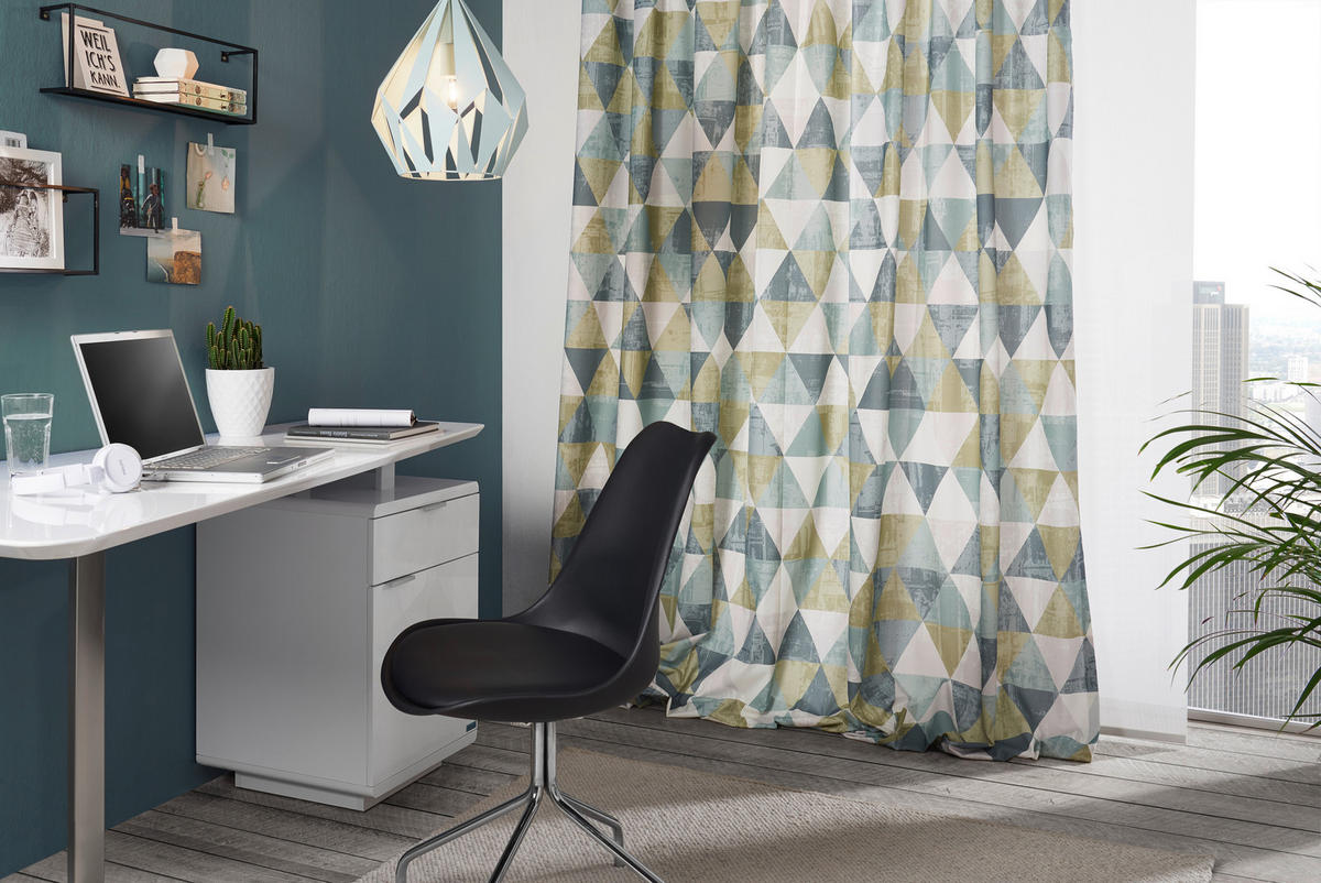 VORHANGSTOFF per lfm blickdicht  - Hellbraun/Pastellblau, KONVENTIONELL, Textil (140cm) - Esposa