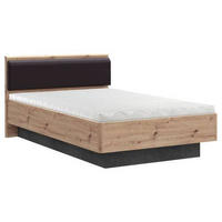 BETT 140/200 cm  in Schwarz, Dunkelgrau, Eiche Artisan  - Dunkelgrau/Schwarz, Design (140/200cm) - Carryhome