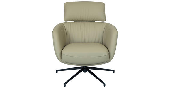 RELAXSESSEL Echtleder    - Hellbraun/Schwarz, Design, Leder/Metall (73/86/83cm) - Dieter Knoll