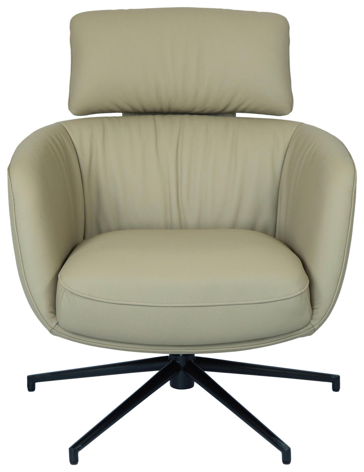 RELAXSESSEL Echtleder    - Hellbraun/Schwarz, Design, Leder/Metall (73/86/83cm) - Dieter Knoll