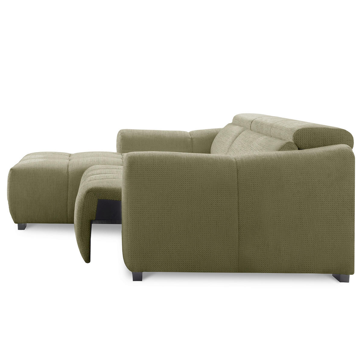 ECKSOFA  Webstoff Grün  - Schwarz/Grün, Design, Kunststoff/Textil (177/274cm) - Livetastic