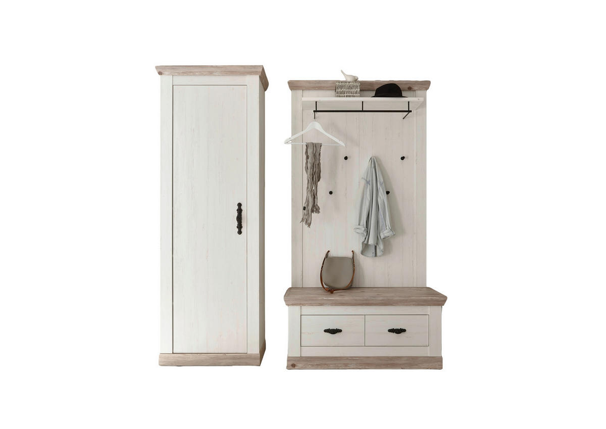 GARDEROBE 3-teilig  in 190/201/45 cm  - Hellbraun/Pinienfarben, Design, Holzwerkstoff (190/201/45cm) - MID.YOU