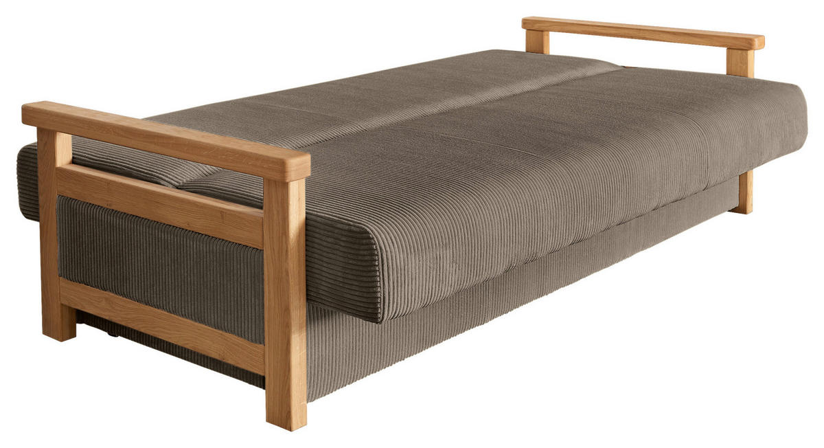 BÄDDSOFFA i manchester brun  - brun/naturfärgad, Design, trä/textil (220/90/90cm) - P & B