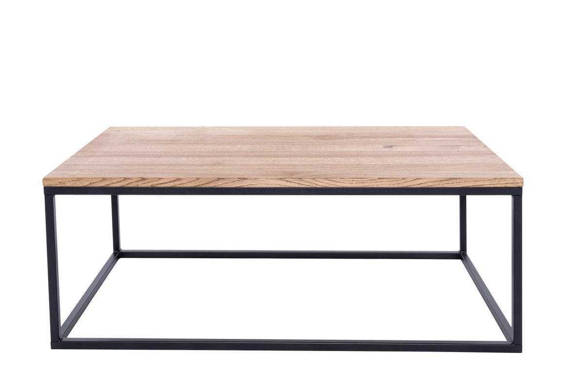 COUCHTISCH in Holz, Metall 110/60/40 cm  - Eichefarben/Schwarz, Natur, Holz/Metall (110/60/40cm)