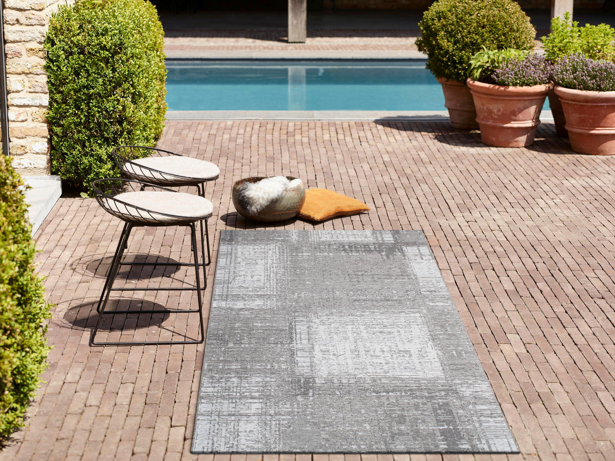 VONKAJŠÍ KOBEREC, 120/170 cm sivá, svetlosivá, tmavosivá - sivá/svetlosivá, Konventionell, textil (120/170cm) - Novel