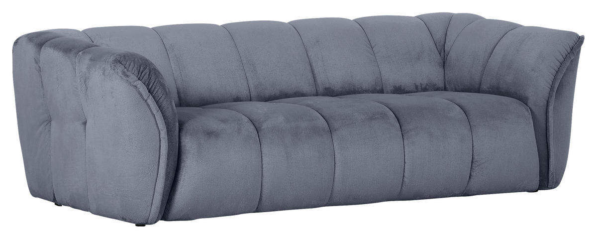 BIGSOFA Plüsch Petrol  - Petrol/Schwarz, Konventionell, Kunststoff/Textil (220/67/106cm) - MID.YOU