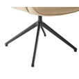 ARMLEHNSTUHL  Sitzfläche 360° drehbar, Wippfunktion, automatische Rückholfunktion  Echtleder  Beige  - Beige/Schwarz, Design, Leder/Metall (65/89/64cm) - Novel