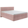 BOXSPRINGBETT 160/200 cm  in Rosa  - Schwarz/Rosa, Konventionell, Kunststoff/Textil (160/200cm) - Hom`in