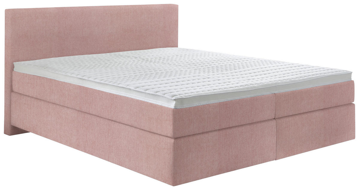BOXSPRINGBETT 180/200 cm  in Rosa  - Schwarz/Rosa, Konventionell, Kunststoff/Textil (180/200cm) - Hom`in